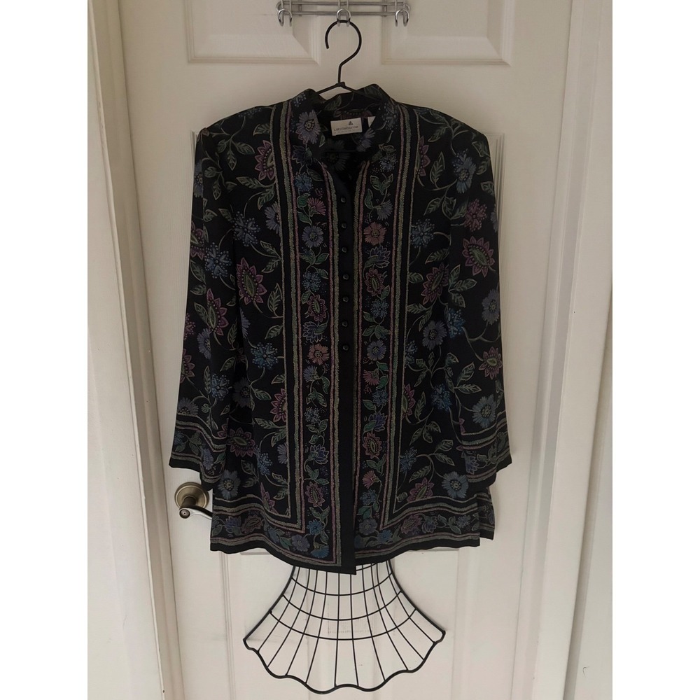 Liz Claiborne Dresses Floral Longline Button Front Jacket Size 18